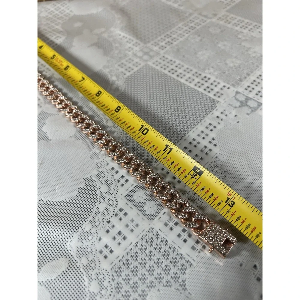 Rose Gold Dog Chain Collar Small Medium Large Diamond (14 Inch) 3.5mm